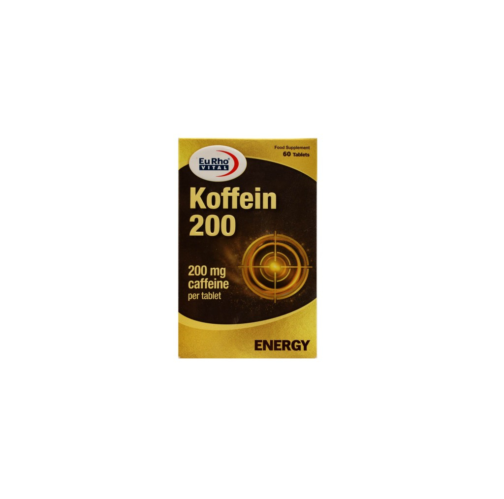 قرص کافئین یوروویتال -  200 میلی گرم بسته 60 عددی