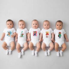 بادی آستین کوتاه نوزادی نیل کوک مدل Teddy Blank مجموعه 5 عددی
