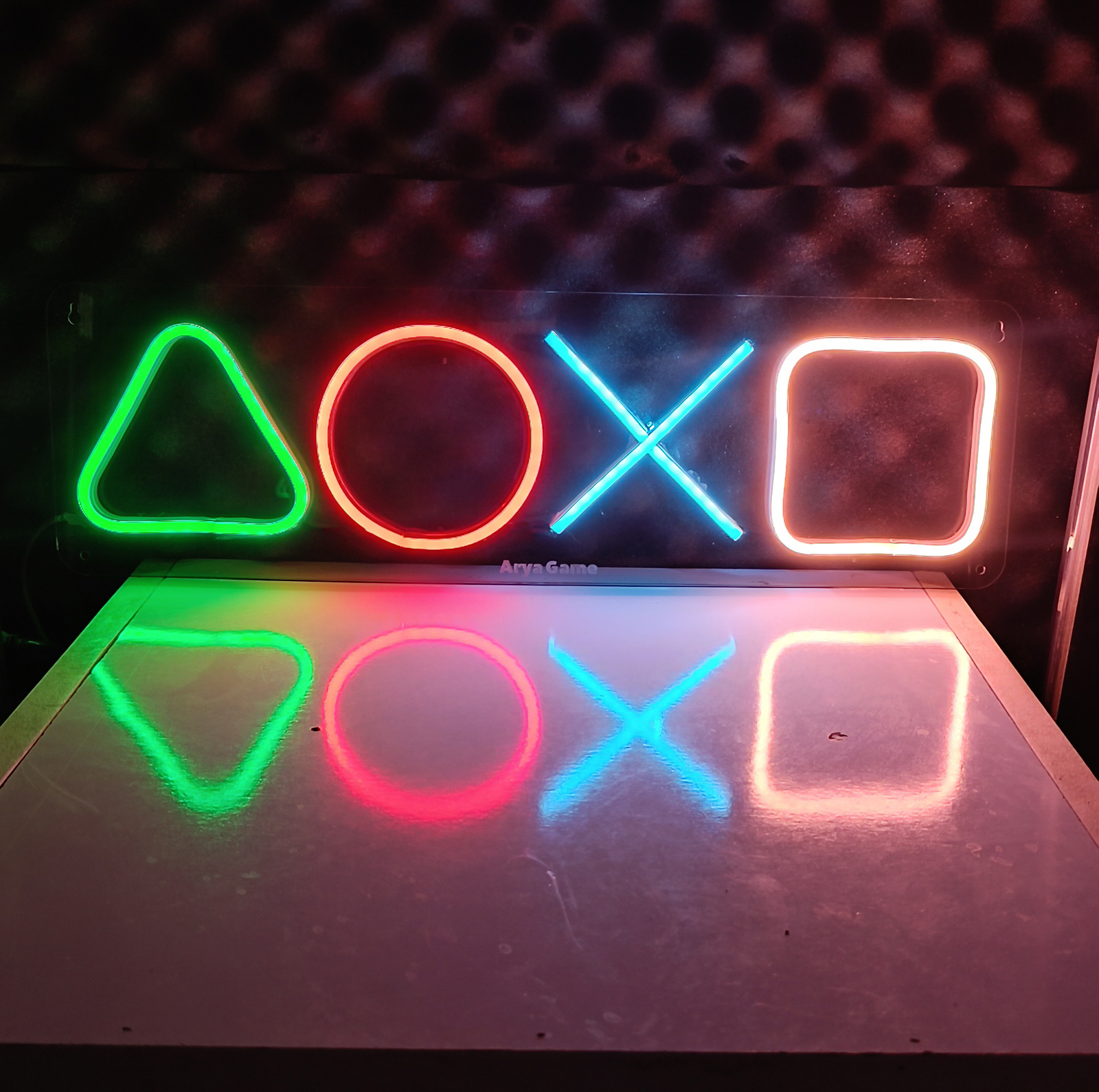 چراغ نئونی طرح آیکون دسته پلی استیشن کد PS45X15