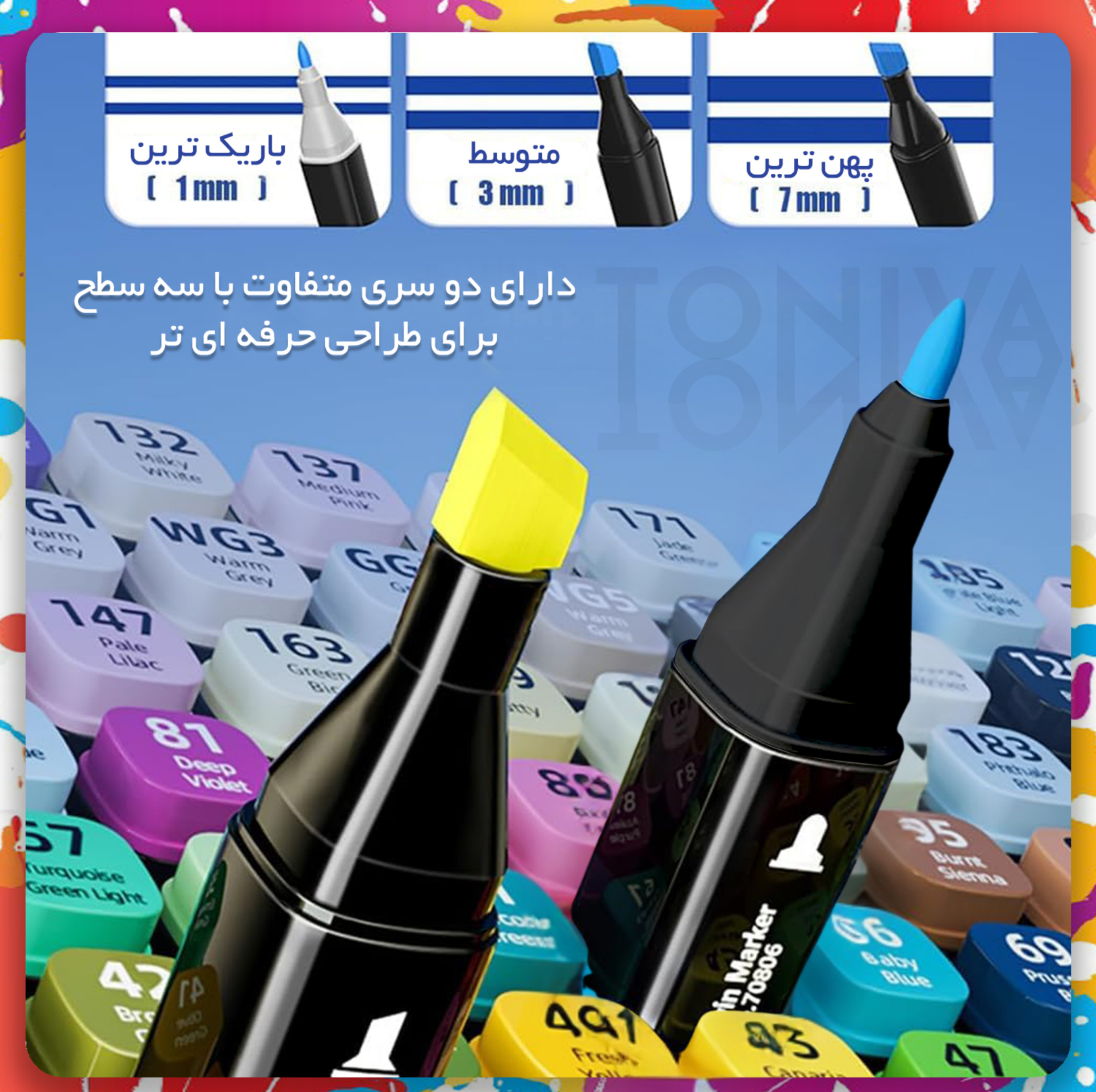 ماژیک راندو تونیوا مدل Touch 36 به همراه محلول احیای ماژیک مجموعه ۳۶ عددی