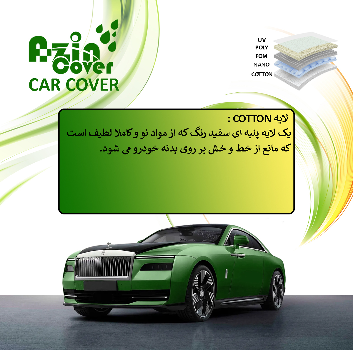 چادر خودرو آذین کاور مدل MULTILAYER مناسب برای پژو 2008