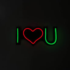 چراغ نئونی مدل i love u
