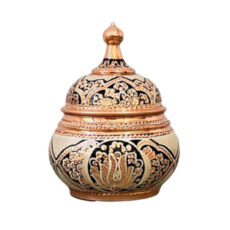 قندان مسی مدل گنبدی نقره کوب کد ZH361.1