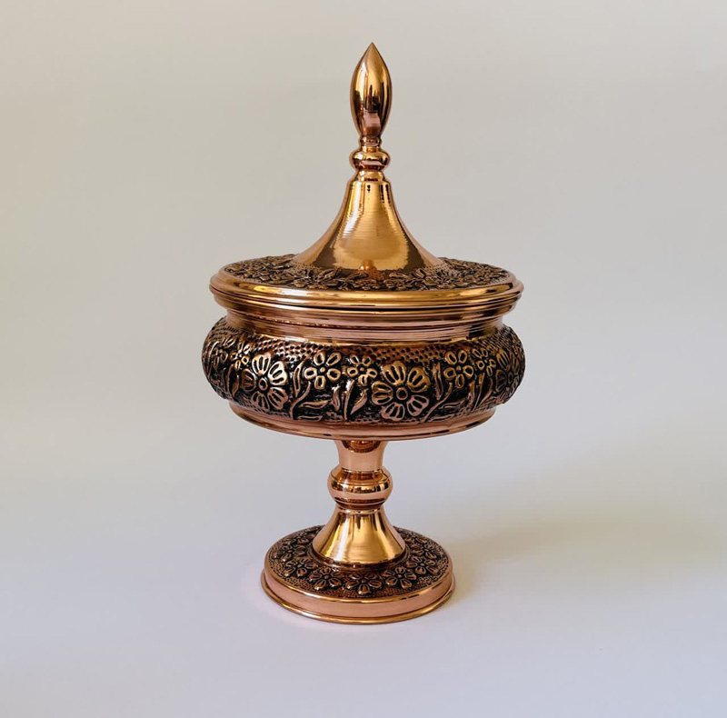 آجیل خوری مسی مدل غزل گل کد ZH431.4