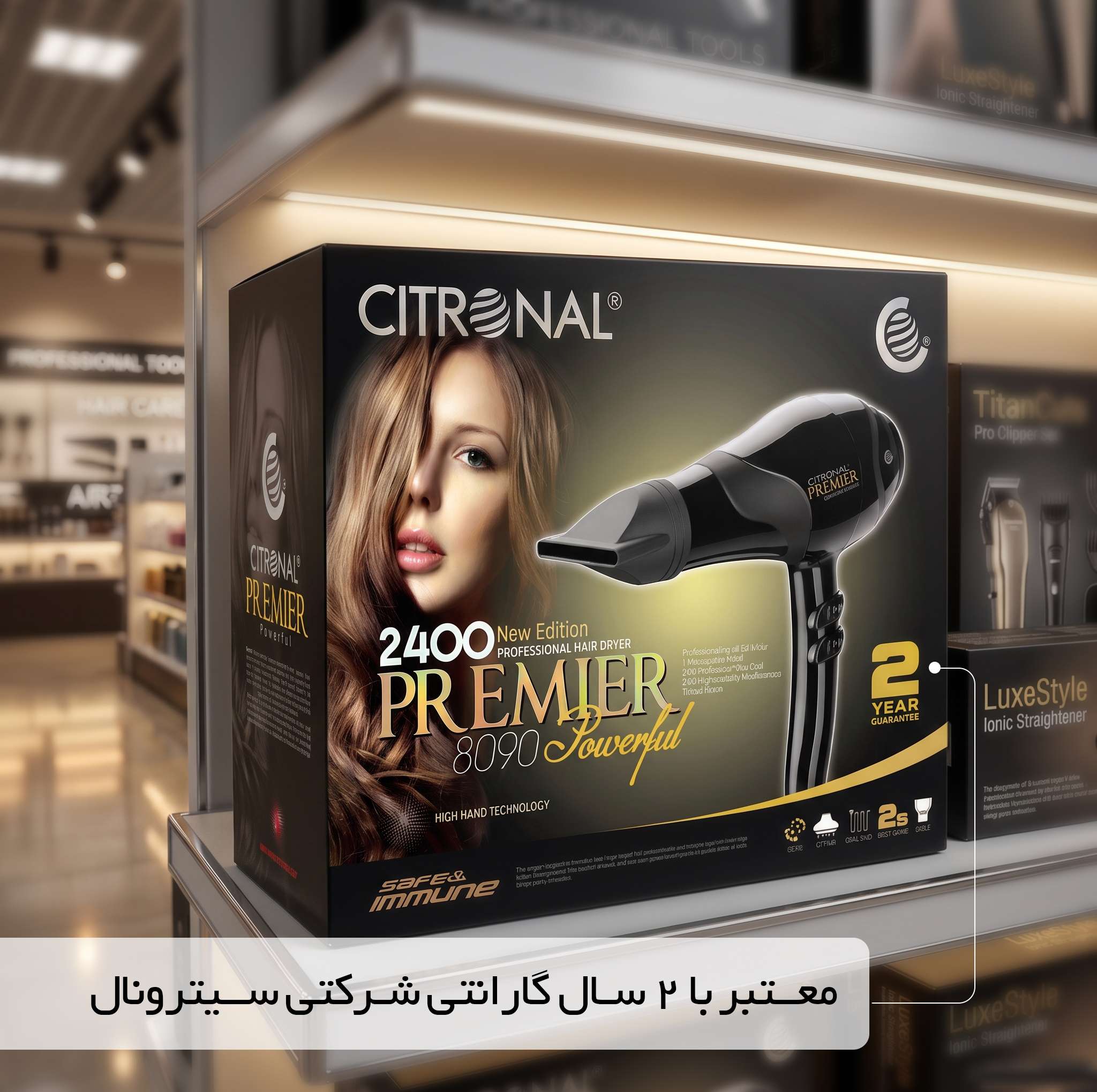 سشوار حرفه ای 2400 وات سیترونال مدل 8090NEW