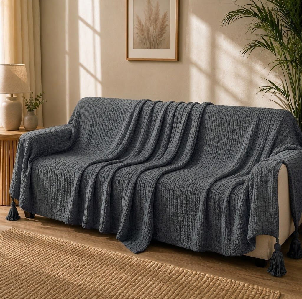 شال مبل و تخت مدل نخ ترک اکرلیک سایز 150*290 سانتی‌متر