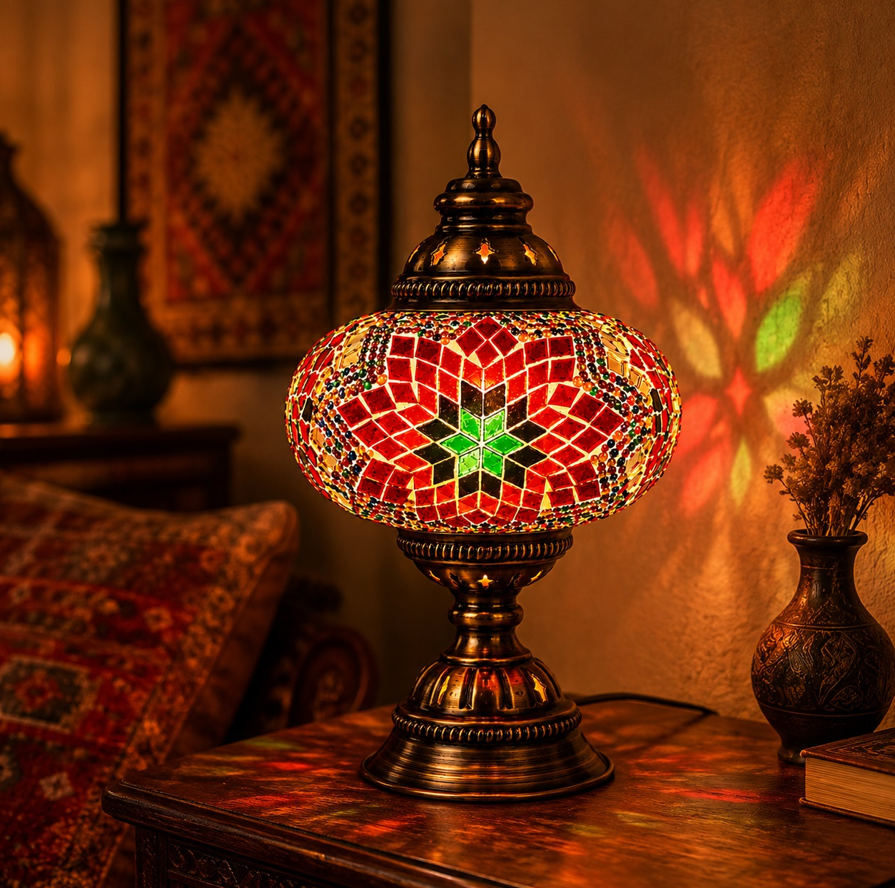 آباژور دست ساز طرح مراکشی مدل ML4