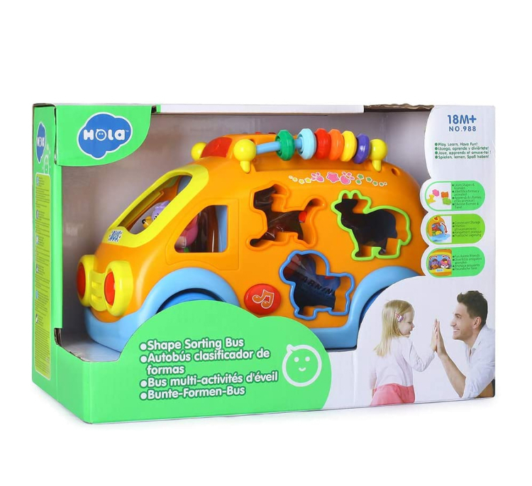 ماشین اتوبوس شادی هولی تویز مدل 988 Activity Shape Sorting Bus