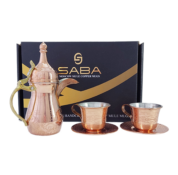 ست 5 تکه دله و فنجان مسی مدل یادگار کد HS59