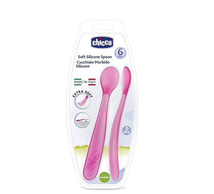 قاشق غذا کودک چیکو مدل softly spoon بسته ۲ عددی