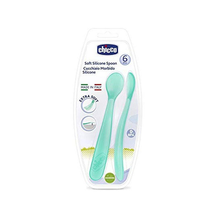 قاشق غذا کودک چیکو مدل softly spoon بسته ۲ عددی