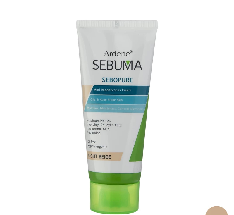 کرم آردن سبوما مدل SEBOPURE یکنواخت کننده رنگ بژ روشن 40 میلی لیتر