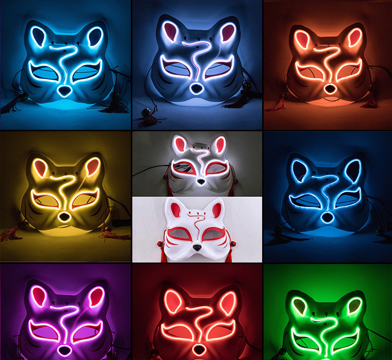 ماسک ایفای نقش مدل چراغ دار طرح روباه کد Neon1