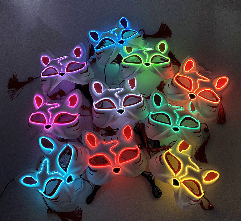 ماسک ایفای نقش مدل چراغ دار طرح روباه کد Neon1