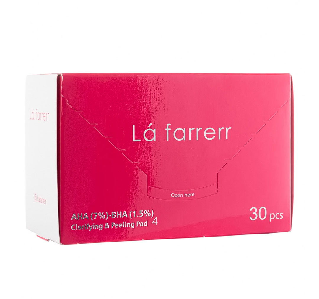 پد پاکسازی کننده و لایه بردار پوست لافارر مدل شماره 4 حاوی %1.5 AHA 7% و BHA بسته 30 عددی
