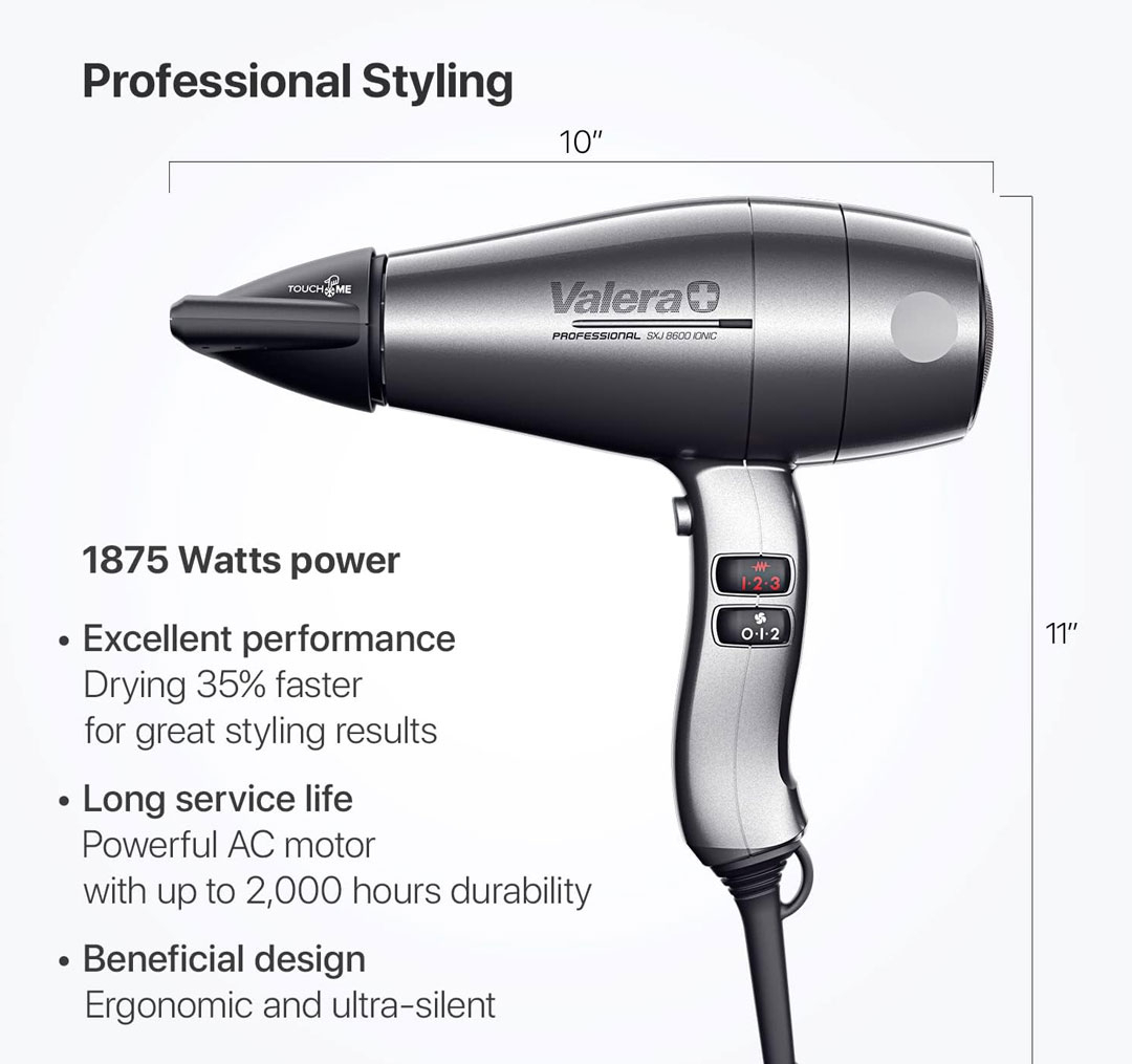 سشوار حرفه ای والرا سری Swiss Silent مدل Jet 8600 Ionic