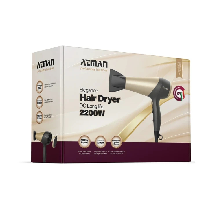 سشوار خانگی 2200 وات آتمن مدل BY-558