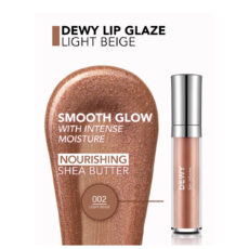 لیپ گلاس براق فلورمار مدل Dewy Glaze شماره 002 رنگ رزگلد