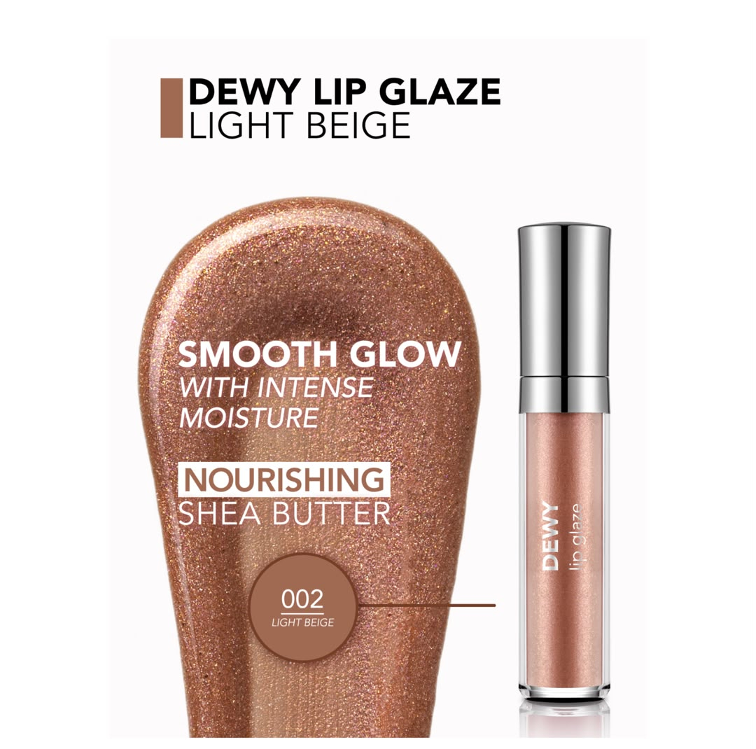 لیپ گلاس براق فلورمار مدل Dewy Glaze شماره 002 رنگ رزگلد