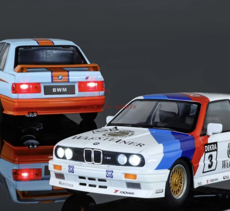 ماکت ماشین ناب سل مدل بی ام و فلزی چراغدار BMW E30 M3 NAAB002 به همراه جاسوییچی
