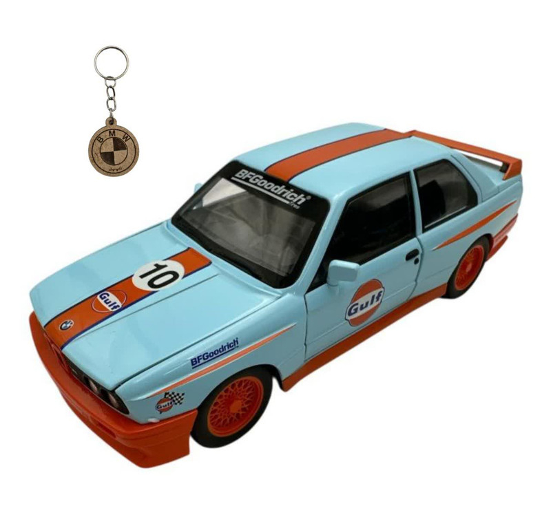 ماکت ماشین ناب سل مدل بی ام و فلزی چراغدار BMW E30 M3 NAAB002 به همراه جاسوییچی
