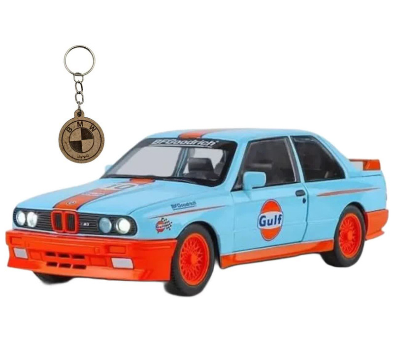 ماکت ماشین ناب سل مدل بی ام و فلزی چراغدار BMW E30 M3 NAAB002 به همراه جاسوییچی