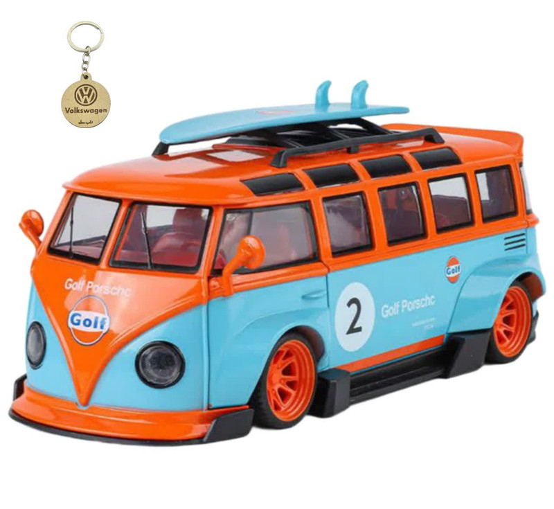 ماکت ماشین ناب سل مدل فولکس اسنوبرددار فانتزی T1 همراه با جاسوییچی Snowboarder Volkswagen NAAB0033