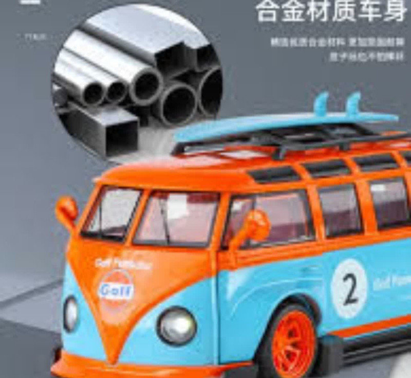 ماکت ماشین ناب سل مدل فولکس اسنوبرددار فانتزی T1 همراه با جاسوییچی Snowboarder Volkswagen NAAB0033