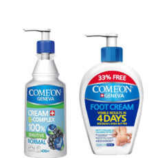 کرم مرطوب کننده کامان (Comeon) مدل Normal Bcomolex حجم 400 میلی لیتر به همراه کرم ترک پا حجم 300 میلی لیتر