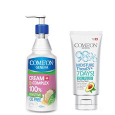 کرم مرطوب کننده کامان (comeon) مدل Oil Free Bcomplex حجم 400 میلی‌لیتر+کرم کامان (comeon)مدلOil plus حجم 475 میلی‌لیتر
