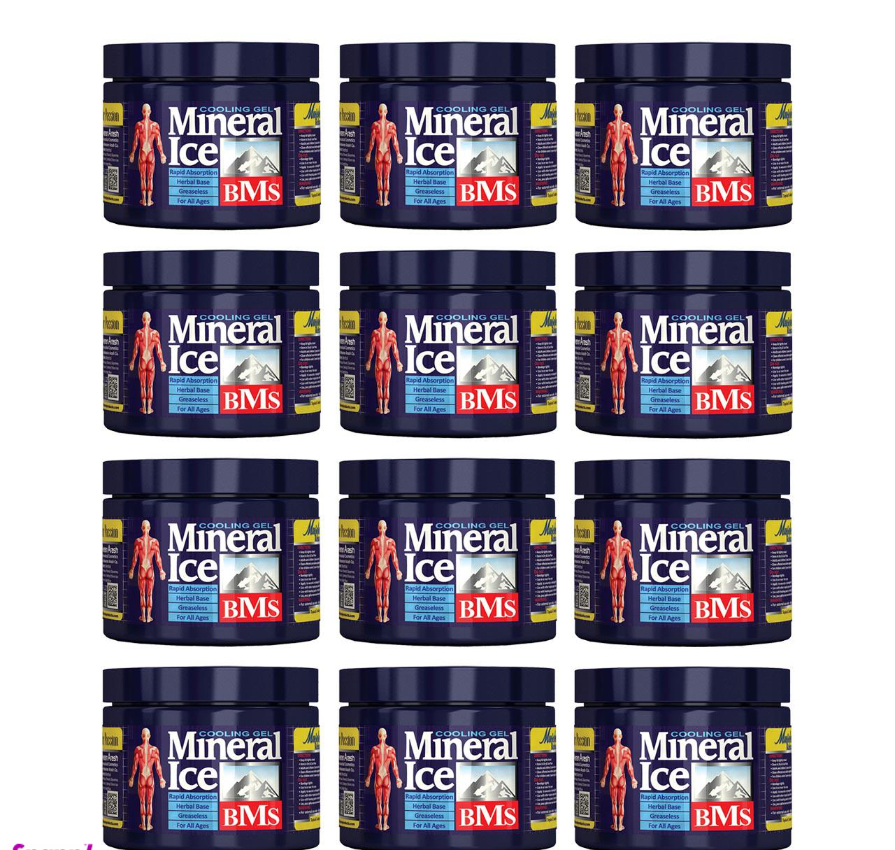 ژل خنک کننده ضد درد بی ام اس (BMS) سری Mineral Ice مدل I2 حجم 238 میلی‌لیتر بسته 12 عددی