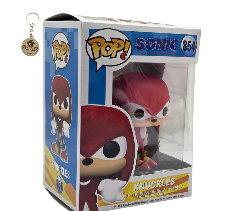 فیگور ناب سل مدل فانکو پاپ سونیک طرح ناکلز ارتفاع 10 سانتی متر knuckles 854 به همراه جاسوییچی