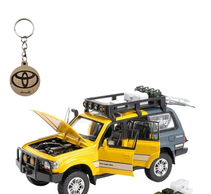 ماکت ماشین ناب سل مدل تویوتا لندکروزر آفرود Toyota Land Cruiser LC80 کد W100 به همراه جاسوییچی