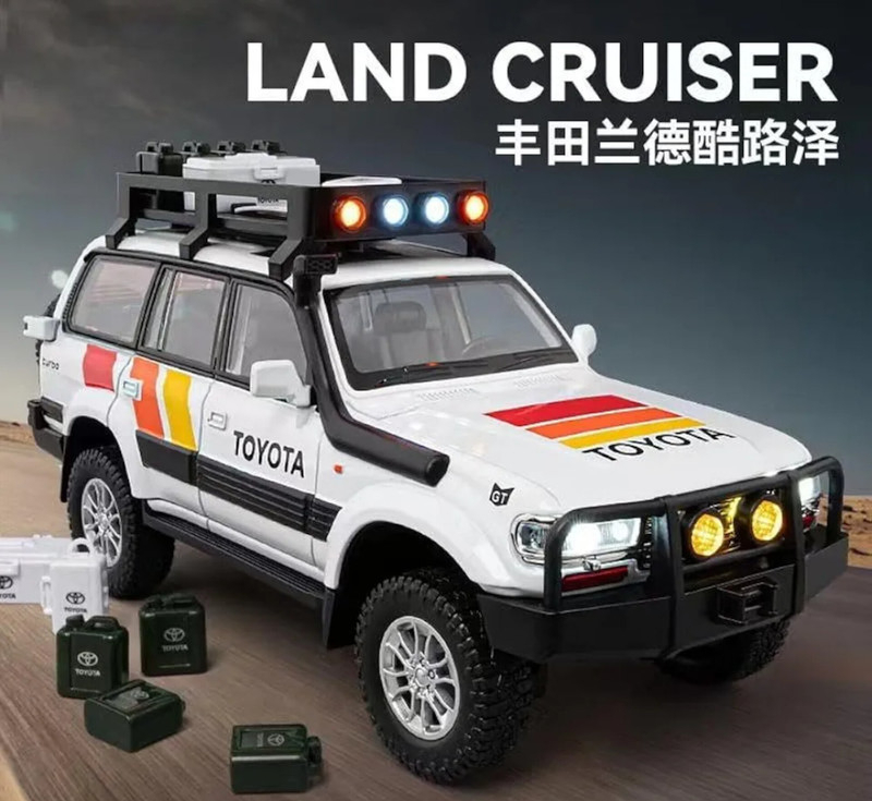 ماکت ماشین ناب سل مدل تویوتا لندکروزر آفرود Toyota Land Cruiser LC80 کد W100 به همراه جاسوییچی