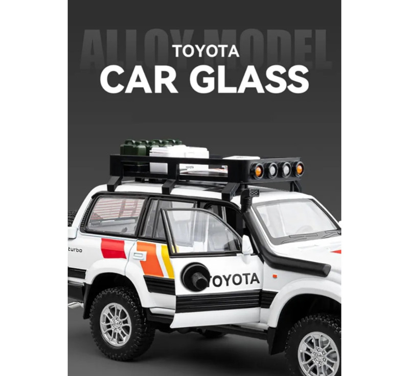 ماکت ماشین ناب سل مدل تویوتا لندکروزر آفرود Toyota Land Cruiser LC80 کد W100 به همراه جاسوییچی