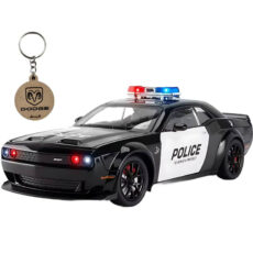 ماکت ماشین ناب سل مدل دوج چلنجر هلکت پلیس فلزی همراه با جاسوییچی Dodge Challenger SRT Police