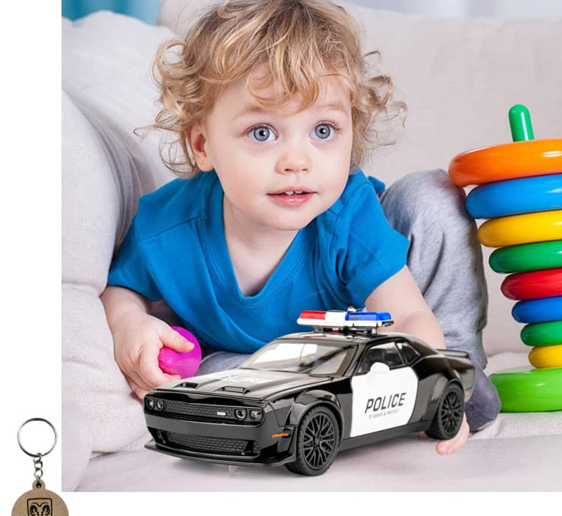 ماکت ماشین ناب سل مدل دوج چلنجر هلکت پلیس فلزی همراه با جاسوییچی Dodge Challenger SRT Police