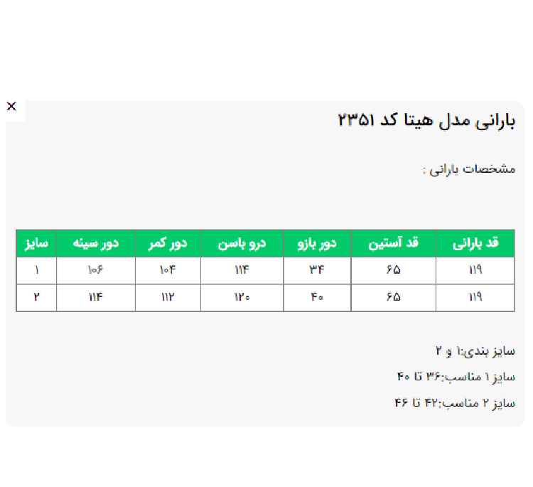بارانی زنانه السانا مدل هیتا کد 235137