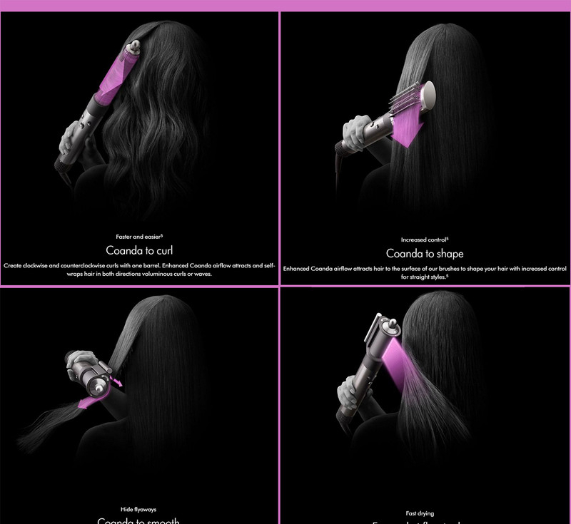 سشوار برس دار حالت دهنده دایسون مدل Airwrap id HS08 Straight+Wavy