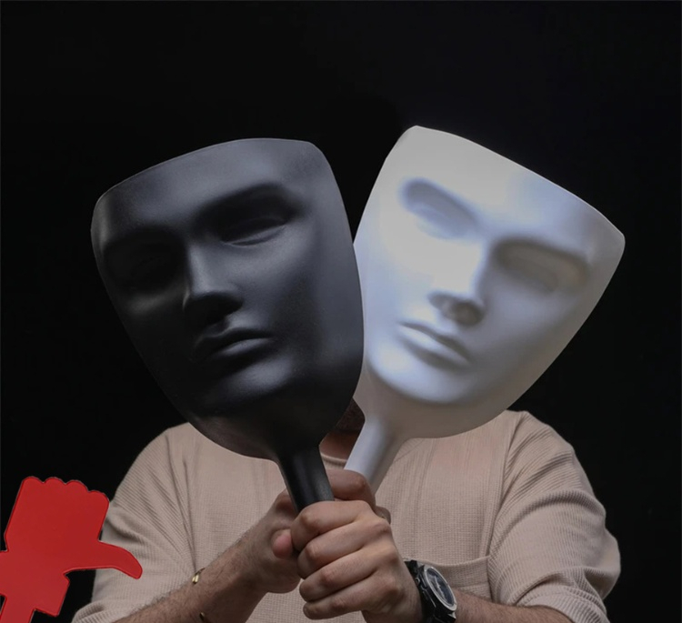 ماسک ایفای نقش مافیا مدل اشرافی رنگ مشکی سفید قهوه ای بسته 12 عددی به همراه لایک