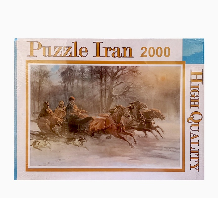پازل 2000 تکه پازل ایران طرح کالسکه اسب در برف کد 102110-82