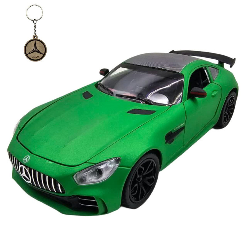 ماکت ماشین ناب سل مدل مرسدس بنز چه ژی دودزا فلزی اسپرت چراغدار موزیکال MERCDES BENZ AMG GTR NAAB001 به همراه جاسوییچی