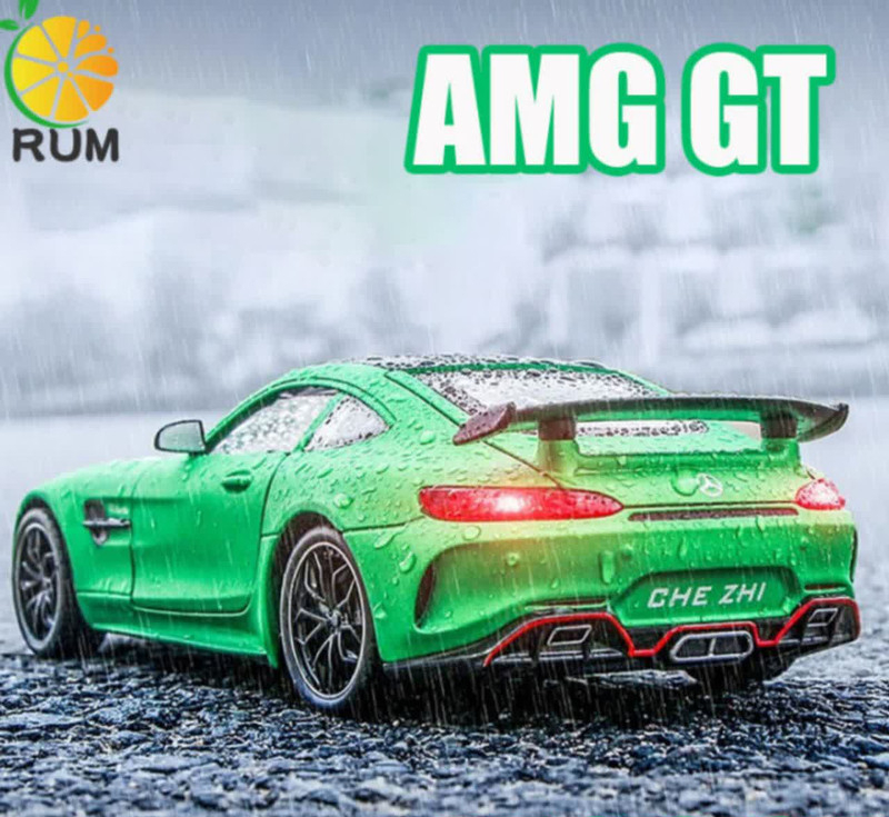 ماکت ماشین ناب سل مدل مرسدس بنز چه ژی دودزا فلزی اسپرت چراغدار موزیکال MERCDES BENZ AMG GTR NAAB001 به همراه جاسوییچی