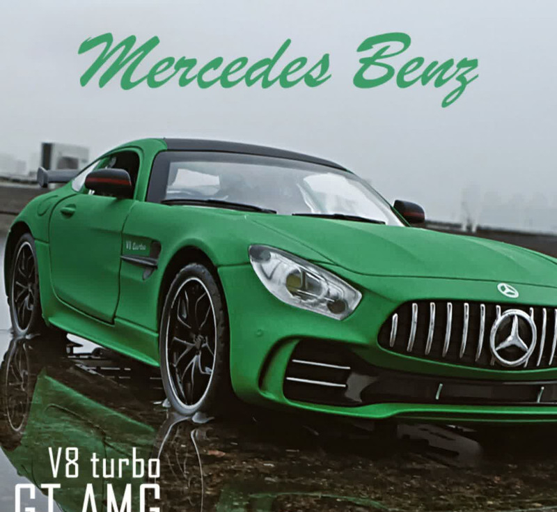 ماکت ماشین ناب سل مدل مرسدس بنز چه ژی دودزا فلزی اسپرت چراغدار موزیکال MERCDES BENZ AMG GTR NAAB001 به همراه جاسوییچی