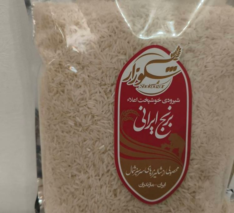 برنج ایرانی شیرودی خوشپخت شکوزار وزن 3.5 کیلوگرم
