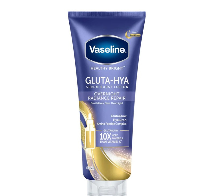 لوسیون آبرسان و روشن کننده شب وازلین مدل Gluta Hya حجم 330 میلی لیتر
