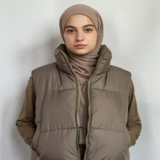 پافر زنانه مدل 050 رنگ خاکی