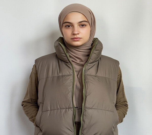 پافر زنانه مدل 050 رنگ خاکی