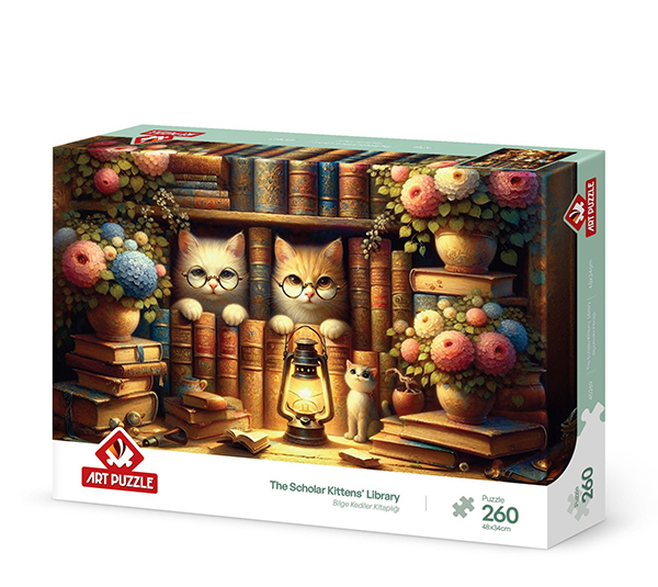 پازل 260 تکه آرت پازل مدل The Scholar Kittens' Library کد 40269