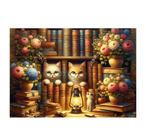 پازل 260 تکه آرت پازل مدل The Scholar Kittens' Library کد 40269